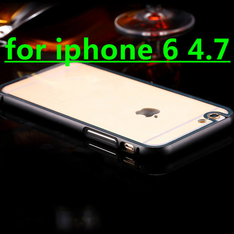 Apple iphone 6 4.7 / i6 Plus 5.5 Metal Aluminum + Clear Transparent Acrylic Hard Back Cover Armor Shockproof