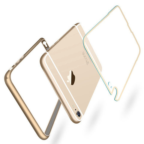 Apple iphone 6 4.7 / i6 Plus 5.5 Metal Aluminum + Clear Transparent Acrylic Hard Back Cover Armor Shockproof