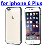 Apple iphone 6 4.7 / i6 Plus 5.5 Metal Aluminum + Clear Transparent Acrylic Hard Back Cover Armor Shockproof