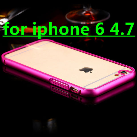 Apple iphone 6 4.7 / i6 Plus 5.5 Metal Aluminum + Clear Transparent Acrylic Hard Back Cover Armor Shockproof