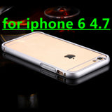 Apple iphone 6 4.7 / i6 Plus 5.5 Metal Aluminum + Clear Transparent Acrylic Hard Back Cover Armor Shockproof