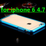 Apple iphone 6 4.7 / i6 Plus 5.5 Metal Aluminum + Clear Transparent Acrylic Hard Back Cover Armor Shockproof