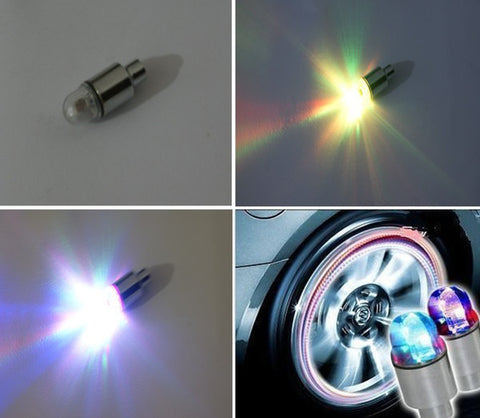 Motorbicycle Wheel Light New Flashing LED Car Bicycle Tyre Valve Caps Lamp Lights Free Shipping