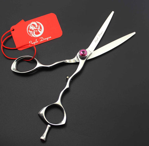 Purple dragon Professional Hair scissors cutting scissors 5.5 INCH Bang hair scissors Big pink stone 440C Simple packing NEW