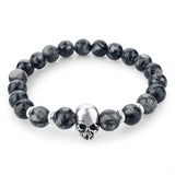 natural stones skull bracelet- Many colors to choose