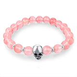 natural stones skull bracelet- Many colors to choose