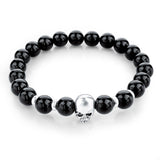 natural stones skull bracelet- Many colors to choose