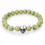 natural stones skull bracelet- Many colors to choose