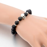 natural stones skull bracelet- Many colors to choose