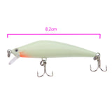 3D Luminous Night Fishing Minnow Lure Isca Artificial Hard Fishing Bait 82mm 8g Minnow Fishing Lures Tackle With 2 Hooks