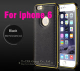 Leather and metalic Cover Case For iPhone 5 5S Phone Bag Ultra thin close fitted Phone Cover case