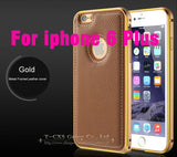 Leather and metalic Cover Case For iPhone 5 5S Phone Bag Ultra thin close fitted Phone Cover case