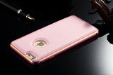 Leather and metalic Cover Case For iPhone 5 5S Phone Bag Ultra thin close fitted Phone Cover case