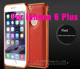 Leather and metalic Cover Case For iPhone 5 5S Phone Bag Ultra thin close fitted Phone Cover case