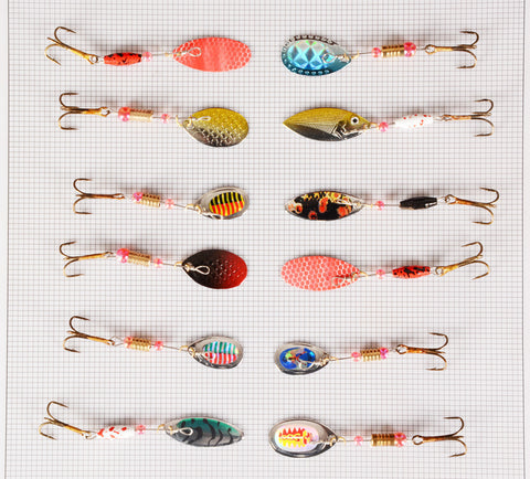 Hot 30pcs/lot Spinners Fishing Lure Mixed color/Size/Weight Metal Spoon Lures hard bait fishing tackle