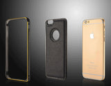 Leather and metalic Cover Case For iPhone 5 5S Phone Bag Ultra thin close fitted Phone Cover case