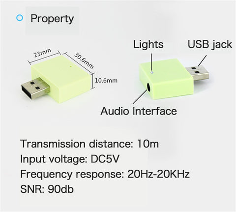 USB Bluetooth Music Receiver Adapter 3.5mm