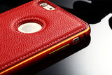 Leather and metalic Cover Case For iPhone 5 5S Phone Bag Ultra thin close fitted Phone Cover case