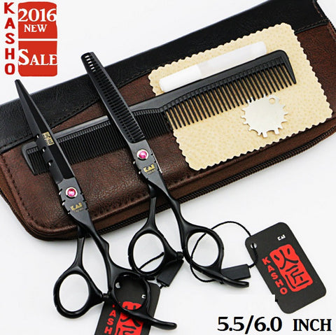 Kasho professional hair scissors hairdressing thinning scissors barber tijera peluqueria forbici capelli shear tesoura ciseaux