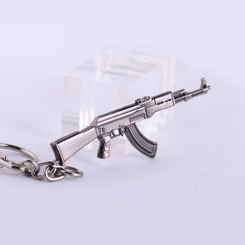 2015 Novelty Items Vintage Adventure Time AK47 Gun Men Keychain Punk Keychain Key ring Jewelry Car Accessory Gift For Men