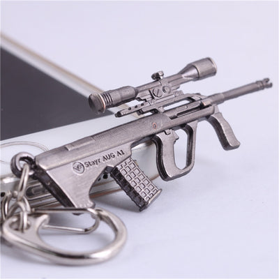 2015 Novelty Items Vintage Adventure Time AK47 Gun Men Keychain Punk Keychain Key ring Jewelry Car Accessory Gift For Men