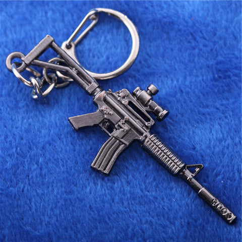 2015 Novelty Items Vintage Adventure Time AK47 Gun Men Keychain Punk Keychain Key ring Jewelry Car Accessory Gift For Men