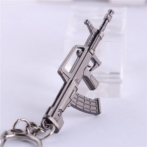 2015 Novelty Items Vintage Adventure Time AK47 Gun Men Keychain Punk Keychain Key ring Jewelry Car Accessory Gift For Men