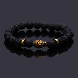 black Lava stone buddha bracelet Many colors to choose!