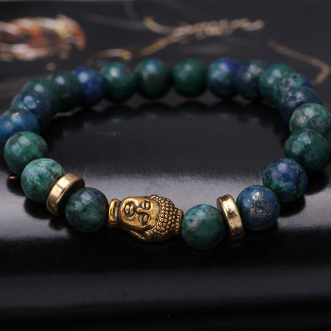 black Lava stone buddha bracelet Many colors to choose!