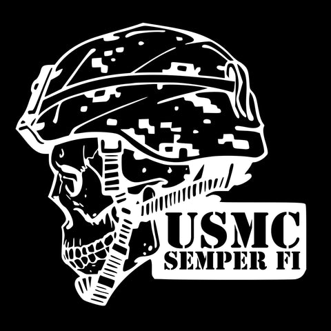 USMC Skull Helmet decal