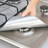 4Pcs Reusable Foil Gas Hob Range Stovetop Burner Protector Liner