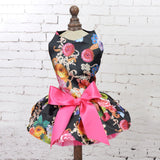 Dogs Puppy Cats Princess Bowknot Floral Dress Pets Costume XS/S/M/L/XL