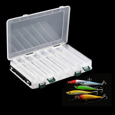 27cm*18cm*4.7cm 14 Compartments Double Sided Fishing Lure Bait Hooks Tackle Waterproof Storage Box