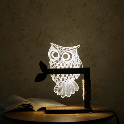 3D Acrylic Owl Nightlight Visual Led Night Lights