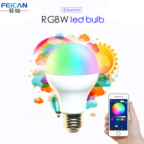 AC85-240V 5W 7W 9W RGBW Bluetooth LED Light Bulb Bluetooth 4.0 Smart Lighting Lamp Color Change Dimmable