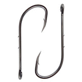 100pcs High Carbon Steel Fishing Hooks Black Offset Long Barbed Shank Baitholder Size 1 1/0 2/0 3/0 4/0 5/0 6/0