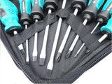 9 Pcs  Screwdriver Set Magnetic Phillips Slotted Plastic Handle