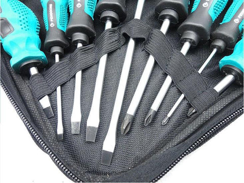 9 Pcs  Screwdriver Set Magnetic Phillips Slotted Plastic Handle