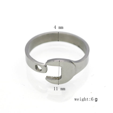 316L Titanium Stainless steel wrench Rings jewelry