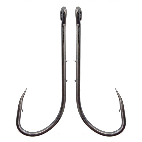 100pcs High Carbon Steel Fishing Hooks Black Offset Long Barbed Shank Baitholder Size 1 1/0 2/0 3/0 4/0 5/0 6/0