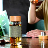 Tea Infuser Glass Cup Stainless Steel Filter borosilicate glass