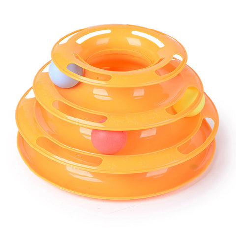Dog Cat Toys Three Tower Of Tracks Turntable Ball