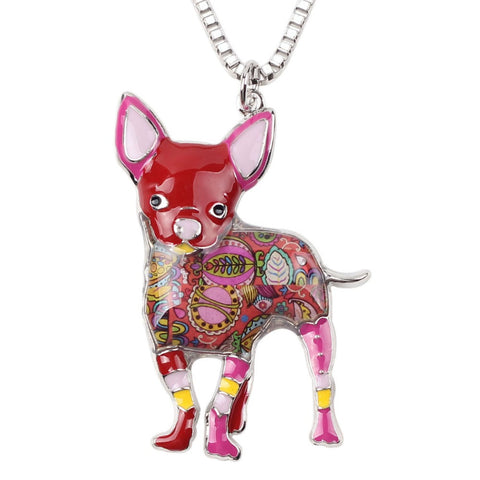 Metal Alloy Chihuahuas Dog Necklace Chain