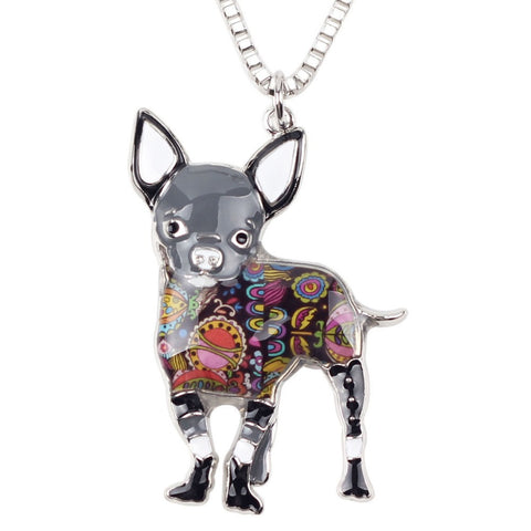 Metal Alloy Chihuahuas Dog Necklace Chain