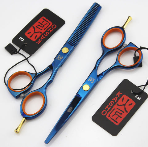 2 Scissors+1 bag Kasho 5.5/6 Inch High Quality Professional Hairdressing Scissors