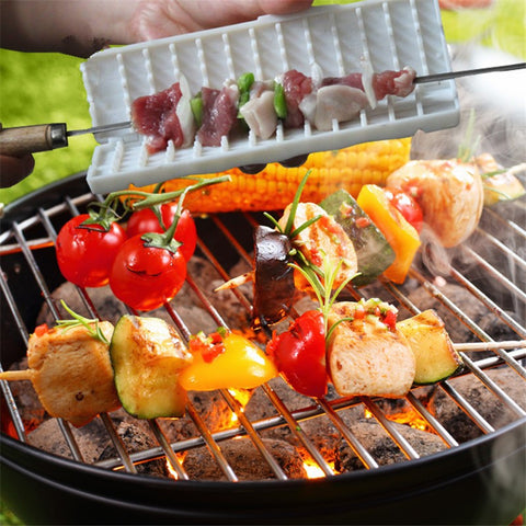 1 pcs Meat Grill Tools White Wear String BBQ Tools Multi-function Barbecue Skewer Machine Wear Meat Vegetable String