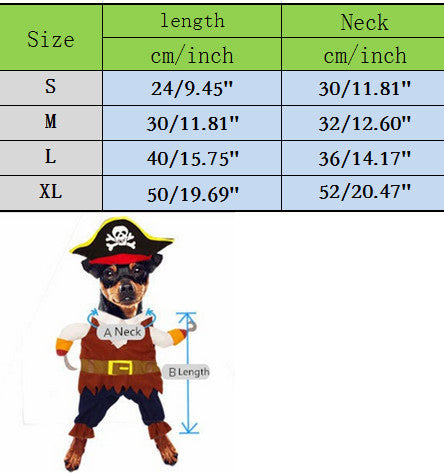 Funny Clothes For Pet Dog Costume Caribbean Pirate Suit