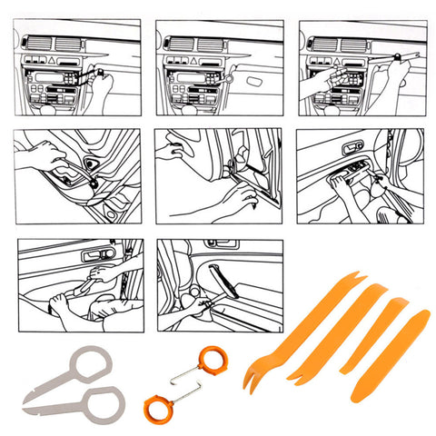 12pcs/set Professional Vehicle Dash Trim Tool Car Door Panel Audio Dismantle Repairing Tools