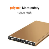 12000 mAh Power Bank Portable Charger + led light Backup Power 2 USB