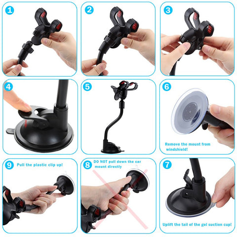 360 Rotating Car Phone Holder suction mount